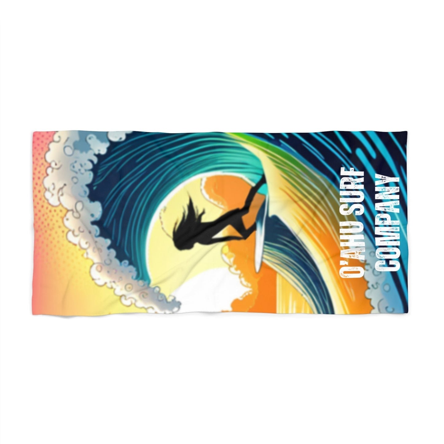 O'ahu Surf Company Surfer Girl Beach Towel. Hawaii Beach Towel.  Surf girls Hawaii beach towel.