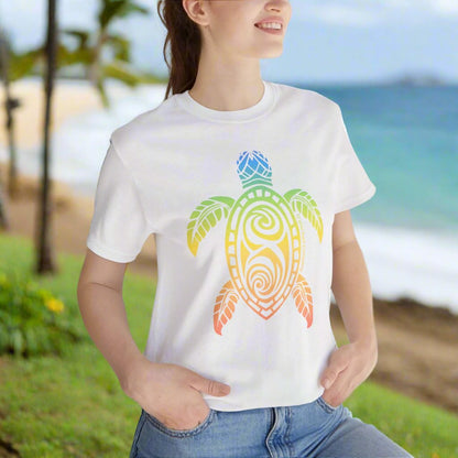 Rainbow Honu Hawaii Green Sea Turtle T-shirt - O'ahu Surf Company