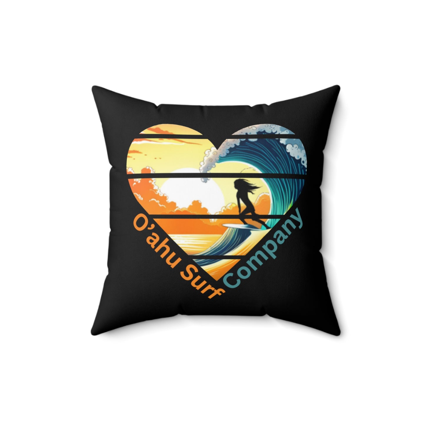 Hawaii Ocean Surfer Square Couch Pillow