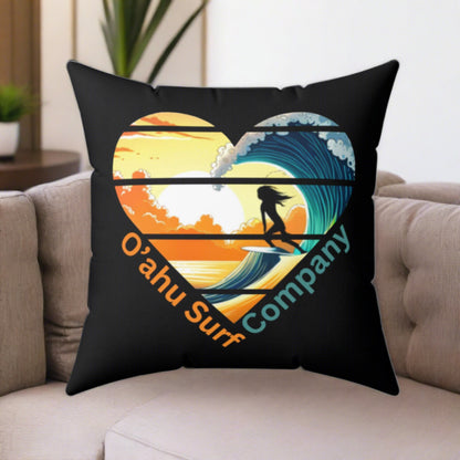 Hawaii Ocean Surfer Square Couch Pillow