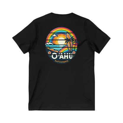 Rainbow Tropical Island V-Neck T-Shirt