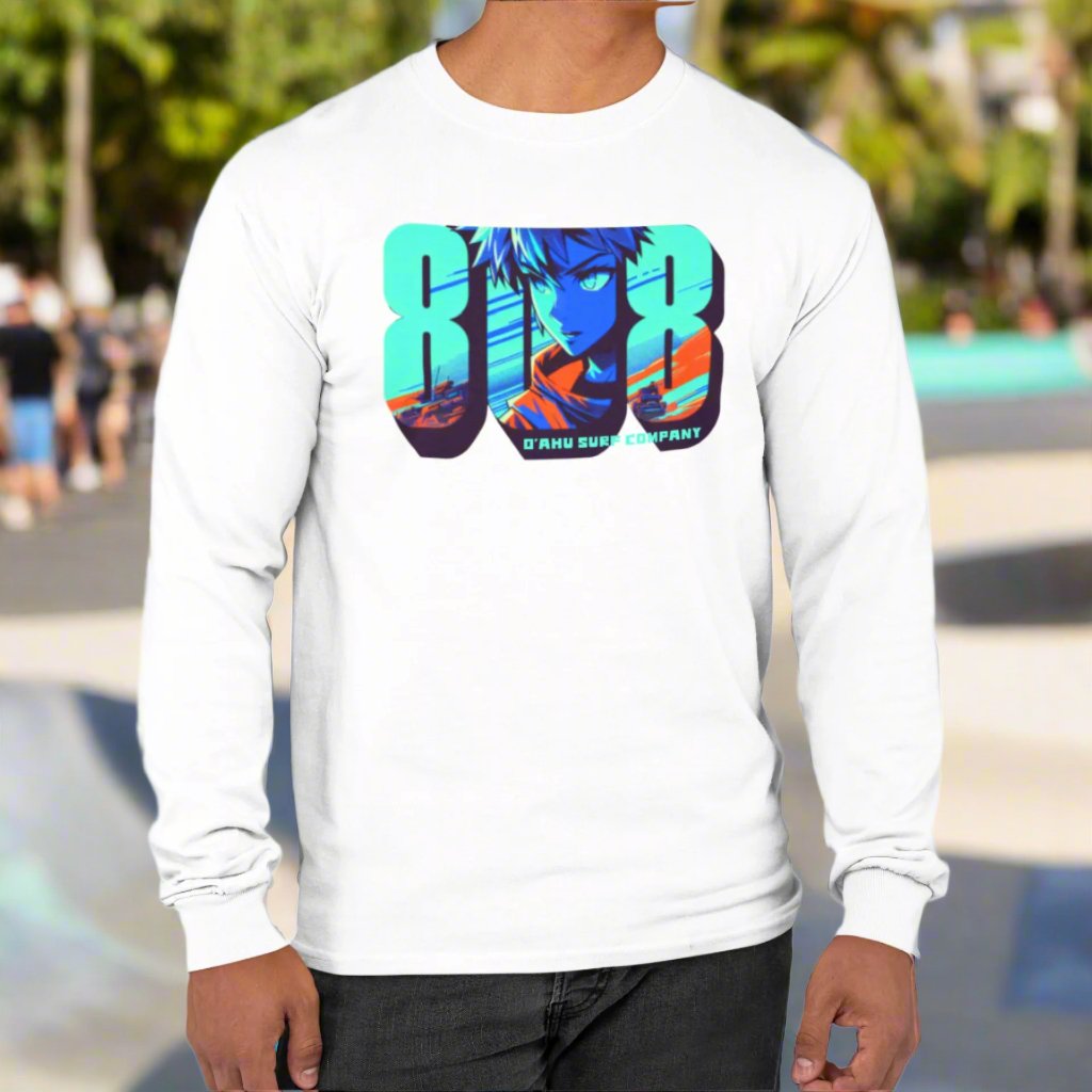 808 Hawaii Anime Vibes Long Sleeve T-shirt - O'ahu Surf Company