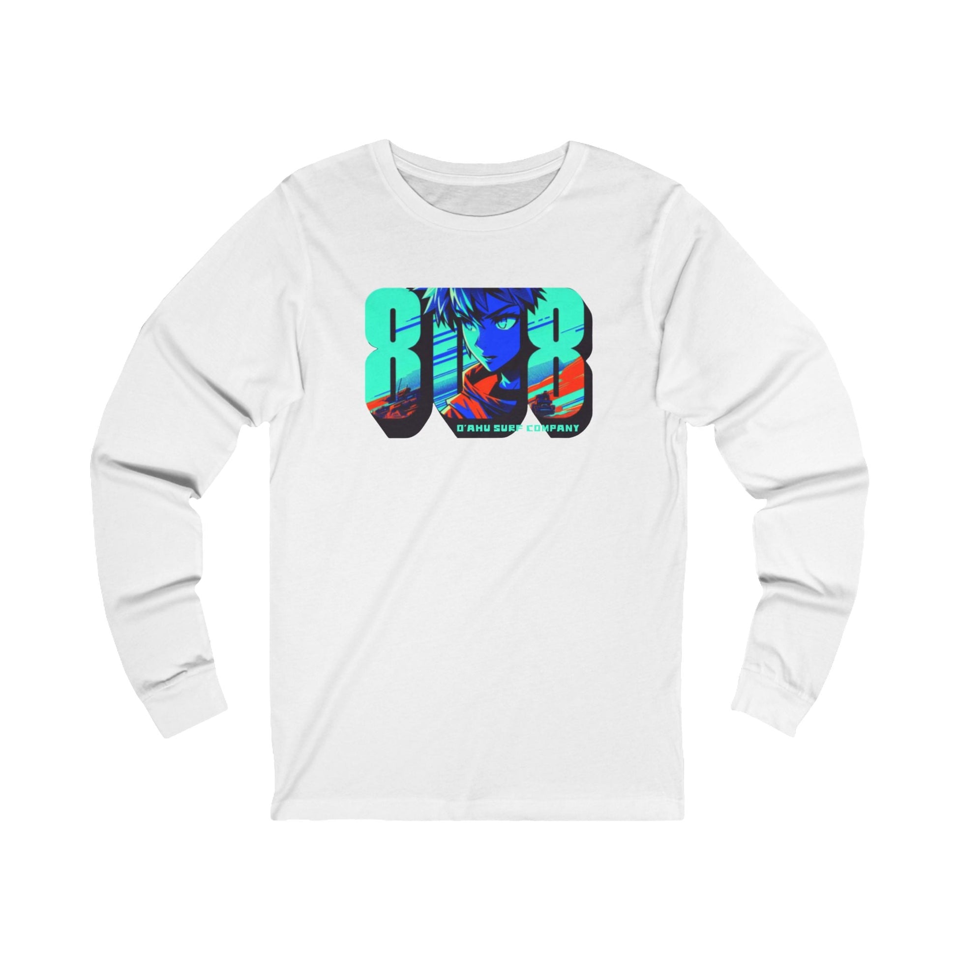 808 Hawaii Anime Vibes Long Sleeve T-shirt - O'ahu Surf Company