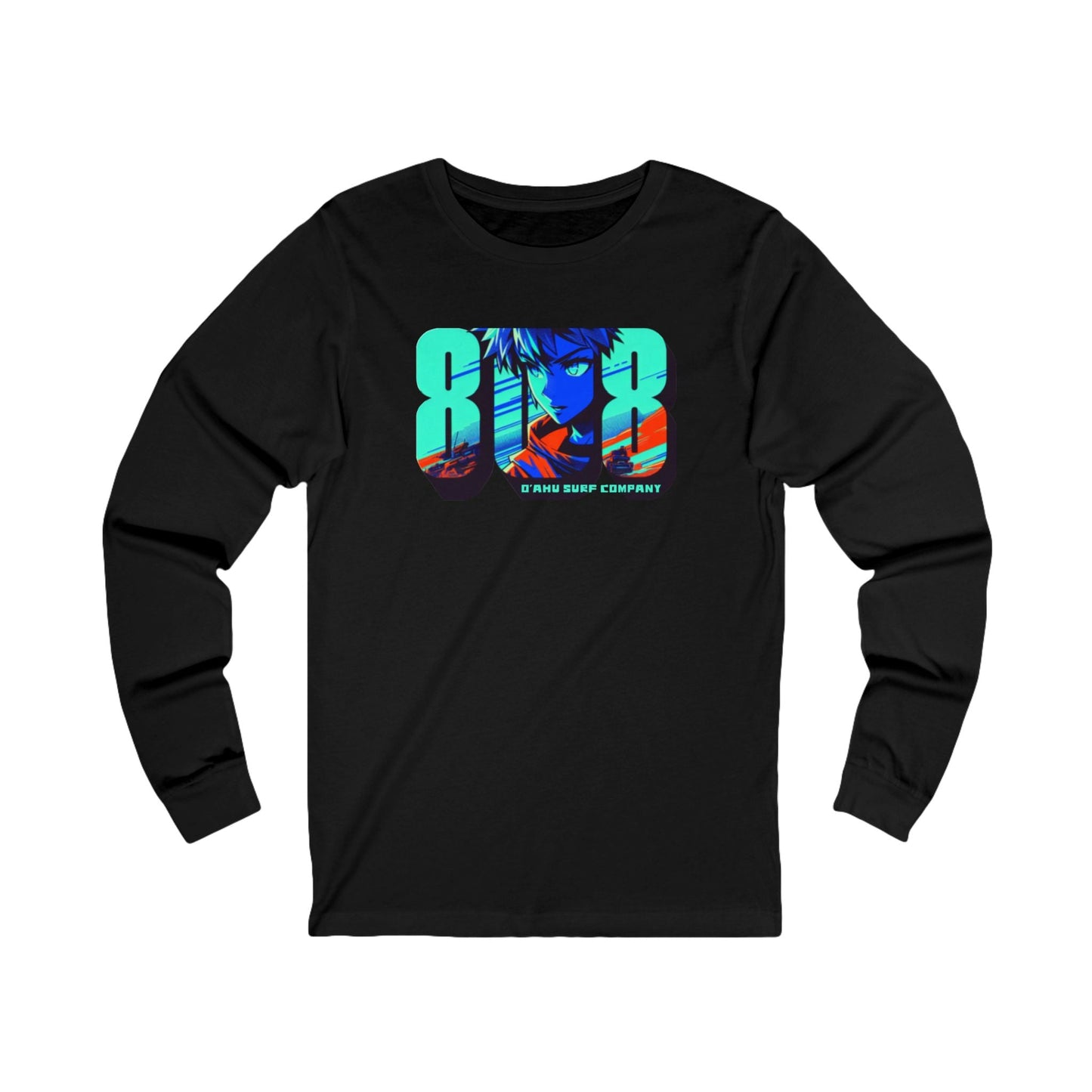 808 Hawaii Anime Vibes Long Sleeve T-shirt - O'ahu Surf Company