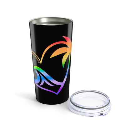 Rainbow Heart Wave Hawaii Tumbler 20oz