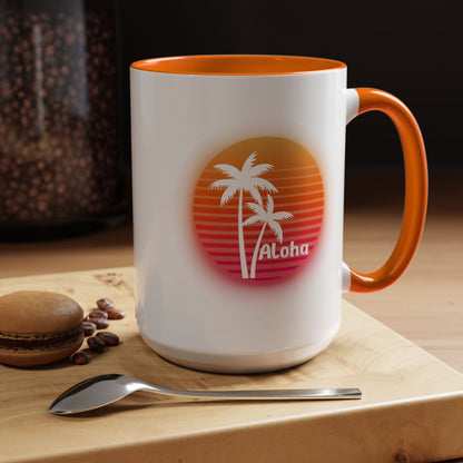 Aloha Sunset Oahu Surf Company Hawaii Mug 15oz - O'ahu Surf Company