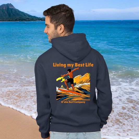 Anime Hoodie Living My Best Life Surfer Sweatshirt - O'ahu Surf Company