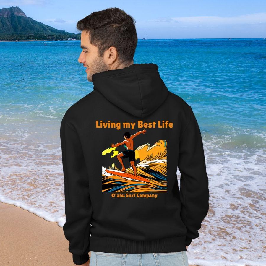 Anime Hoodie Living My Best Life Surfer Sweatshirt - O'ahu Surf Company