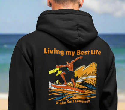 Anime Hoodie Living My Best Life Surfer Sweatshirt - O'ahu Surf Company