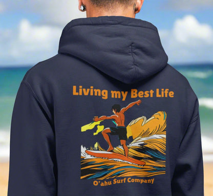 Anime Hoodie Living My Best Life Surfer Sweatshirt - O'ahu Surf Company