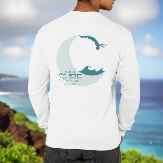 Backflip Cliff Dive Long Sleeve Crew Neck T-Shirt - O'ahu Surf Company