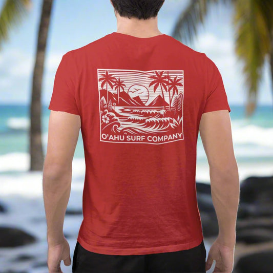 Beach Day Oahu V - Neck T-shirt - O'ahu Surf Company