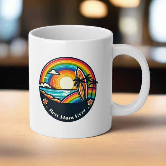 Best Mom Ever Island Rainbow Coffee Jumbo Mug, 20oz - O'ahu Surf Company