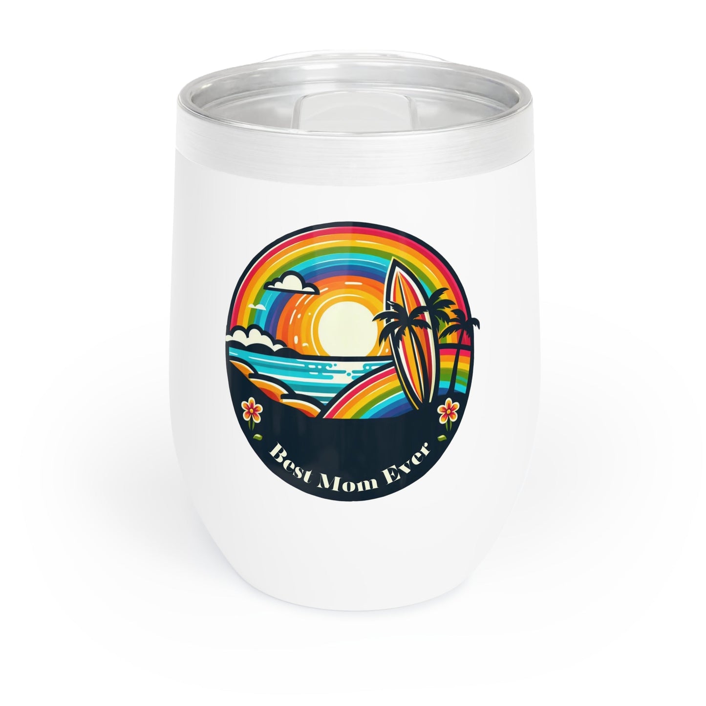 Best Mom Ever Island Rainbow Wine Tumbler - O'ahu Surf Company