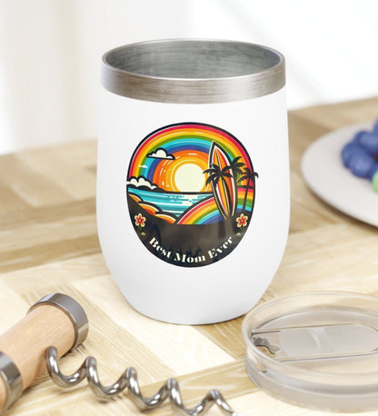 Best Mom Ever Island Rainbow Wine Tumbler - O'ahu Surf Company