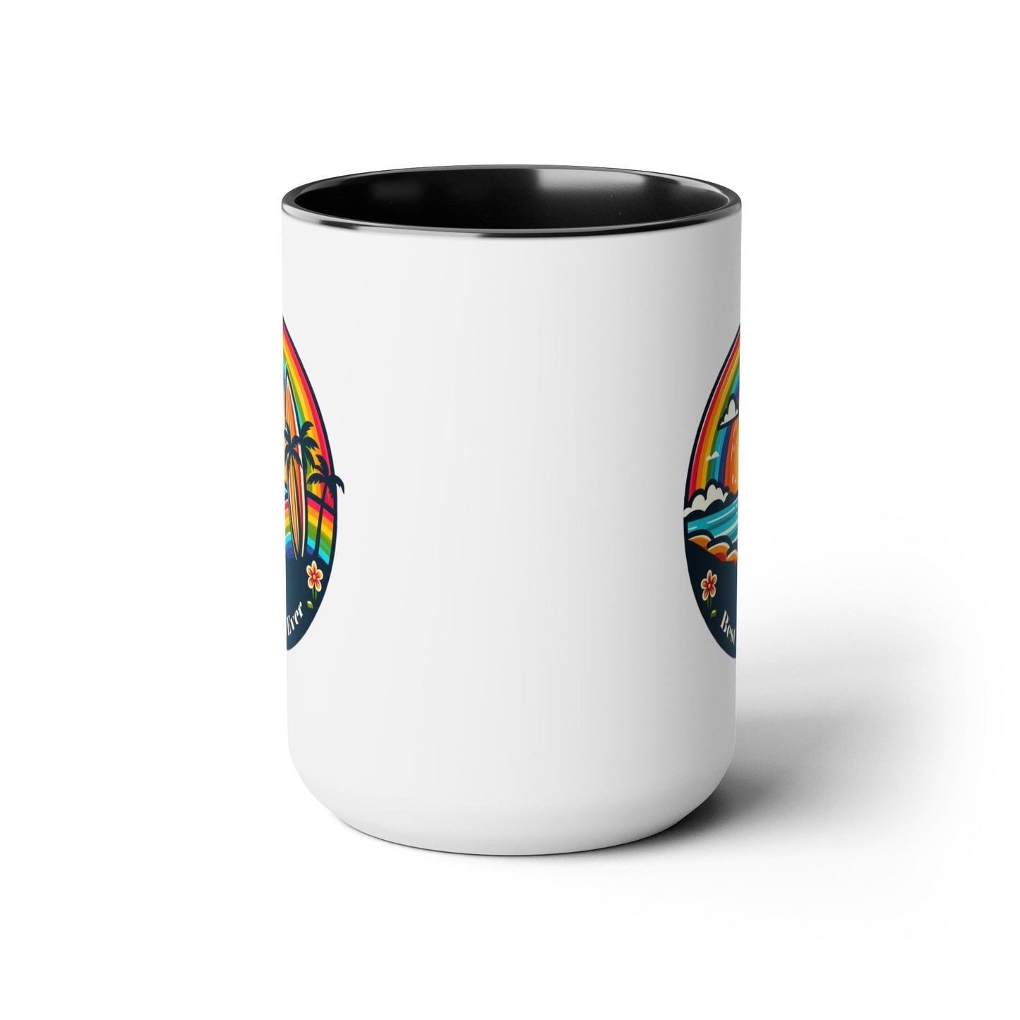 Best Mom Ever Rainbow Island Two-Tone Coffee Mug, 15oz - O'ahu Surf Company