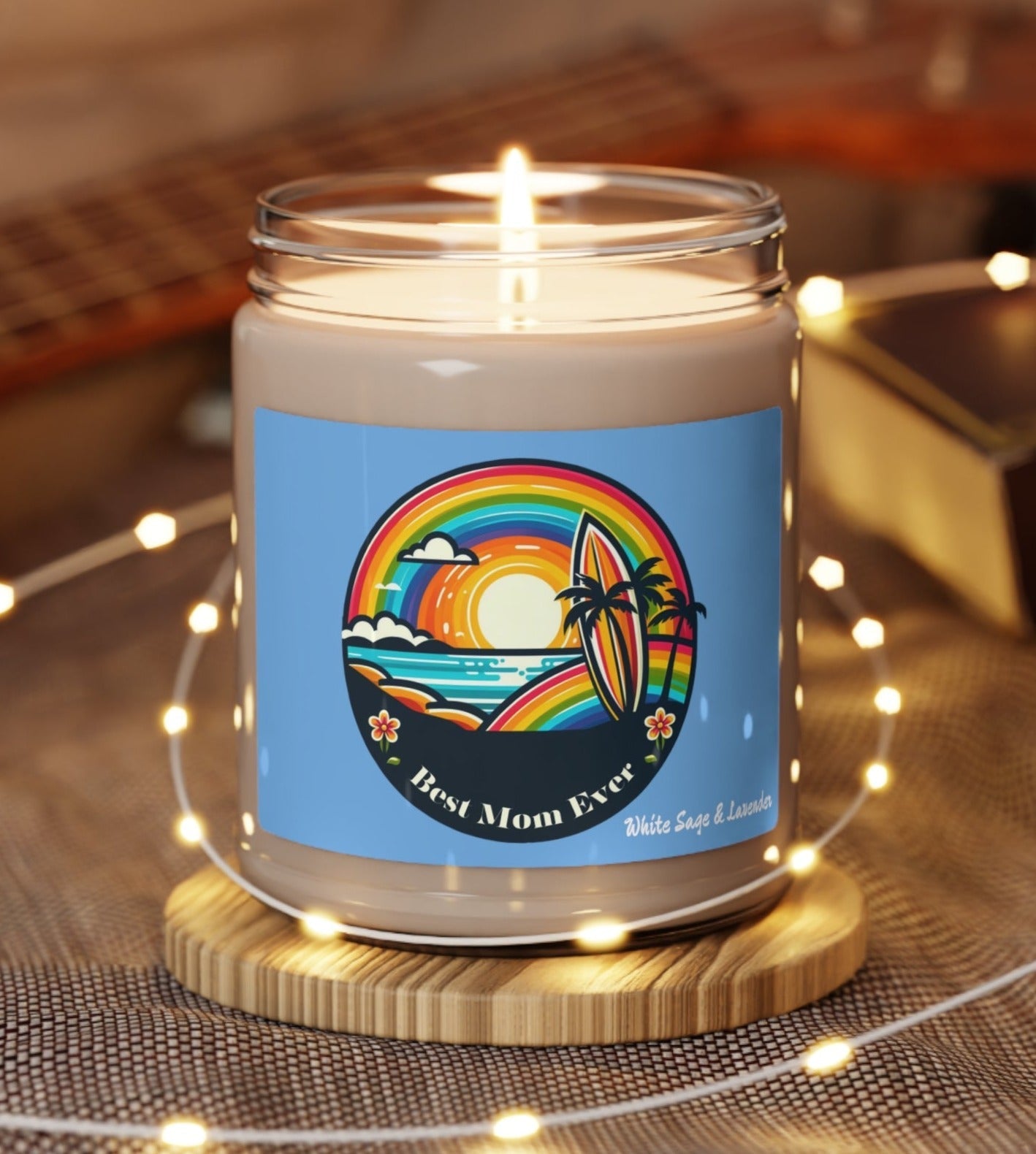 Best Mom Ever Rainbow Scented Candle, 9oz - O'ahu Surf Company