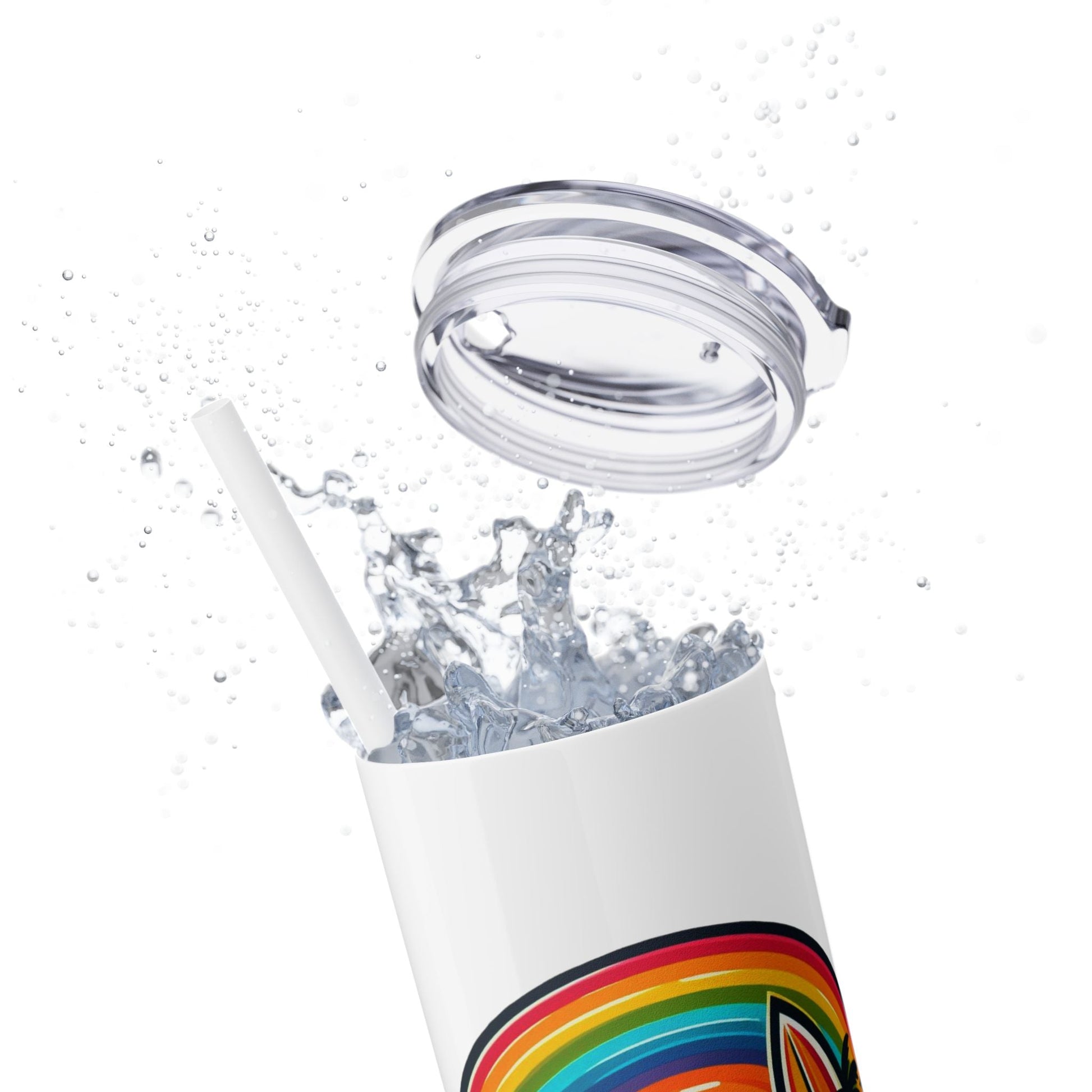 Best Mom Ever Skinny Tumbler Island Rainbow with Straw 20oz - O'ahu Surf Company