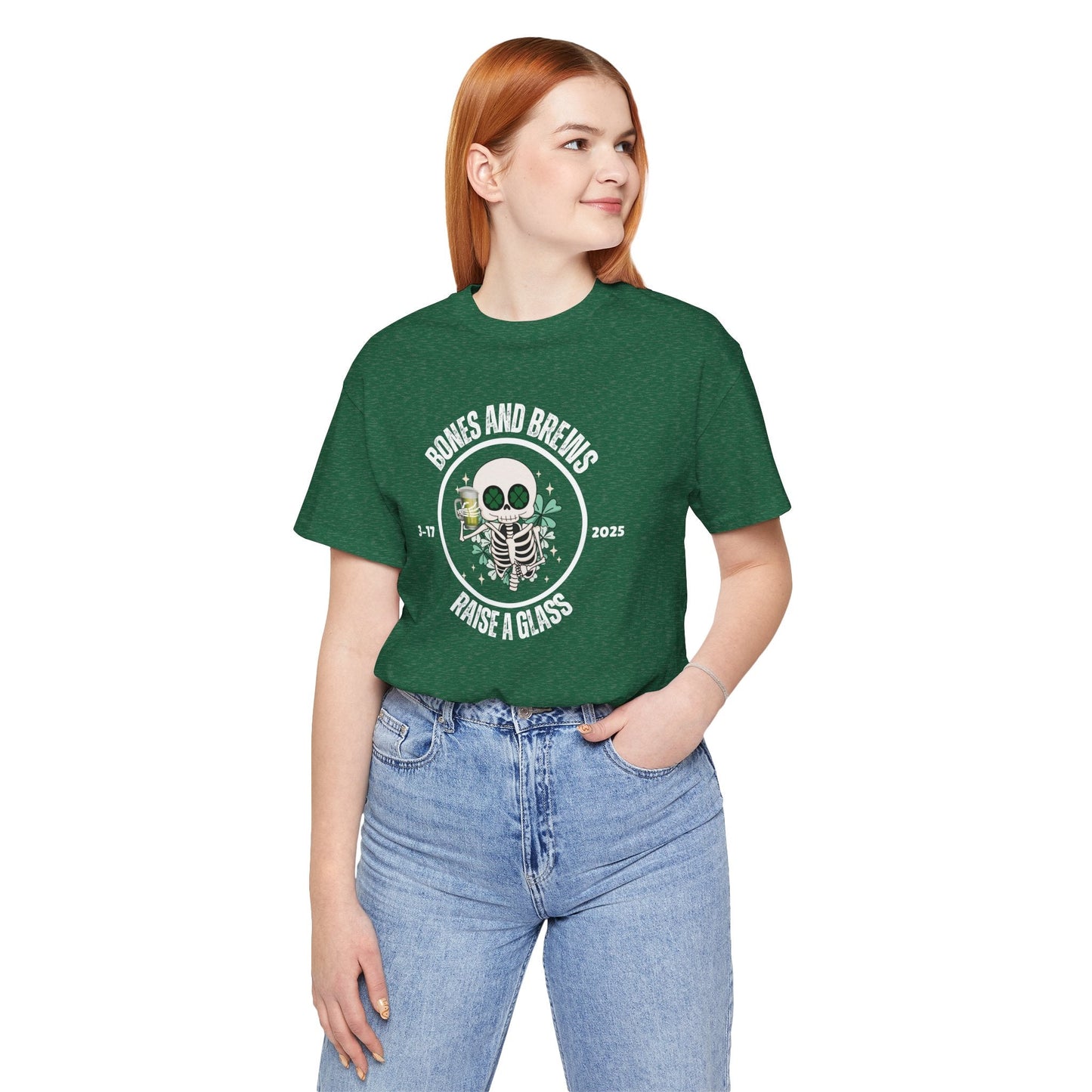 Bones and Brews Raise A Glass St Paddys Day T-Shirt - O'ahu Surf Company