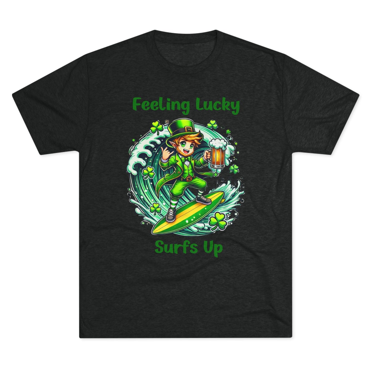 Feeling Lucky Surfs Up St. Paddy's Day T-shirt - O'ahu Surf Company