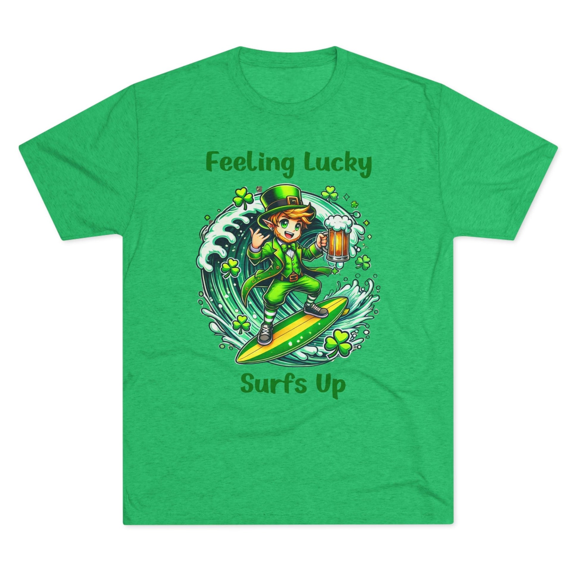 Feeling Lucky Surfs Up St. Paddy's Day T-shirt - O'ahu Surf Company