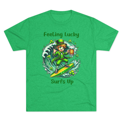 Feeling Lucky Surfs Up St. Paddy's Day T-shirt - O'ahu Surf Company