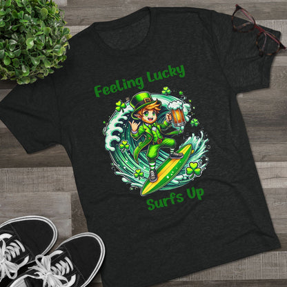 Feeling Lucky Surfs Up St. Paddy's Day T-shirt - O'ahu Surf Company