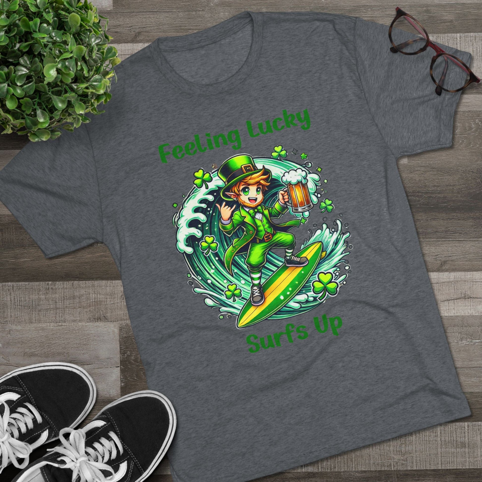 Feeling Lucky Surfs Up St. Paddy's Day T-shirt - O'ahu Surf Company