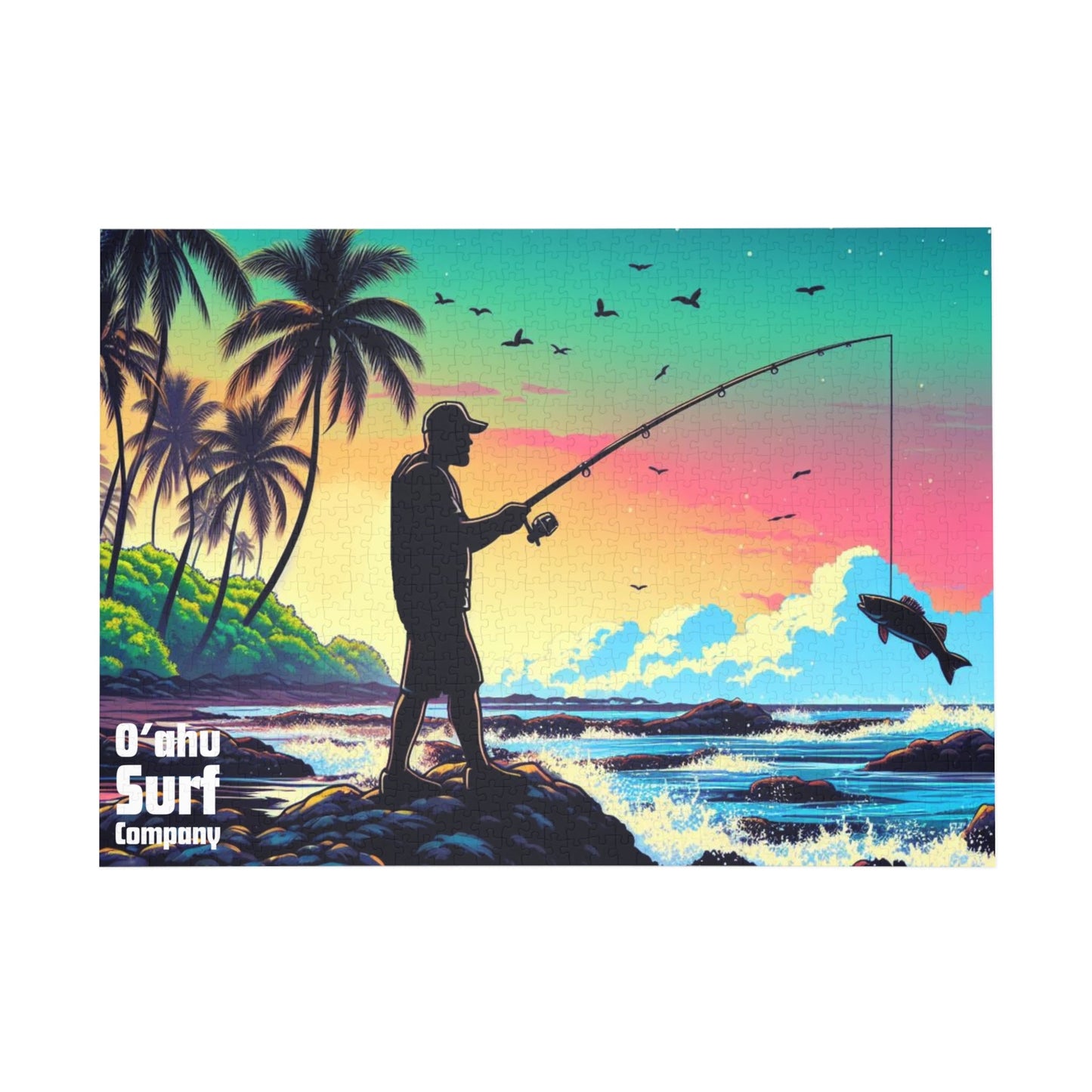 Fisherman Ocean Fishing Hawaii Island Puzzle (500, 1000-Piece) - O'ahu Surf Company