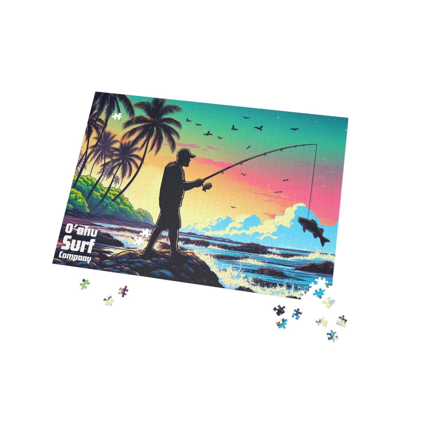 Fisherman Ocean Fishing Hawaii Island Puzzle (500, 1000-Piece) - O'ahu Surf Company