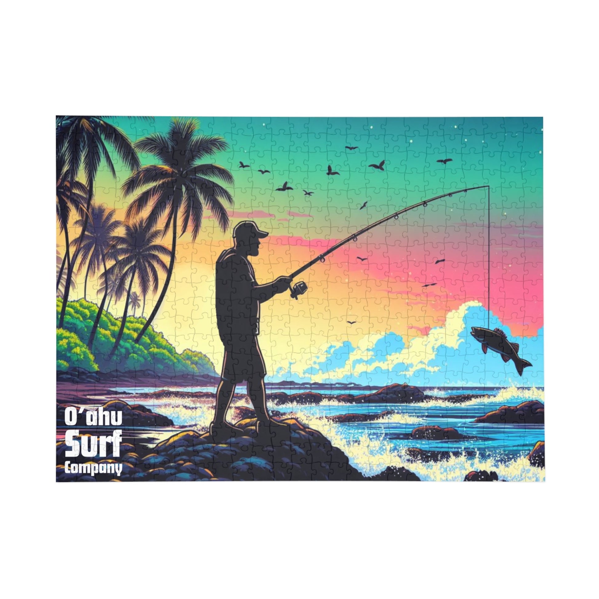 Fisherman Ocean Fishing Hawaii Island Puzzle (500, 1000-Piece) - O'ahu Surf Company