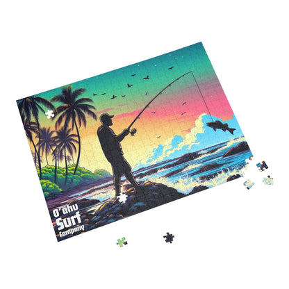 Fisherman Ocean Fishing Hawaii Island Puzzle (500, 1000-Piece) - O'ahu Surf Company