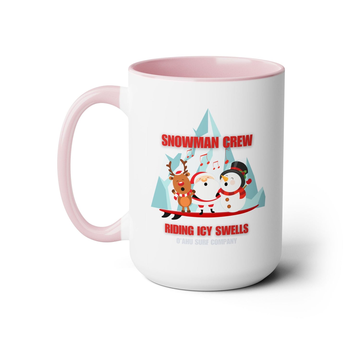 Fun Christmas Mug Featuring Snowman Crew - Two - Tone Coffee Mug - O'ahu Surf Company