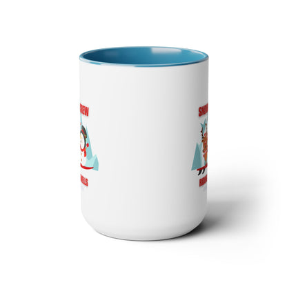 Fun Christmas Mug Featuring Snowman Crew - Two - Tone Coffee Mug - O'ahu Surf Company