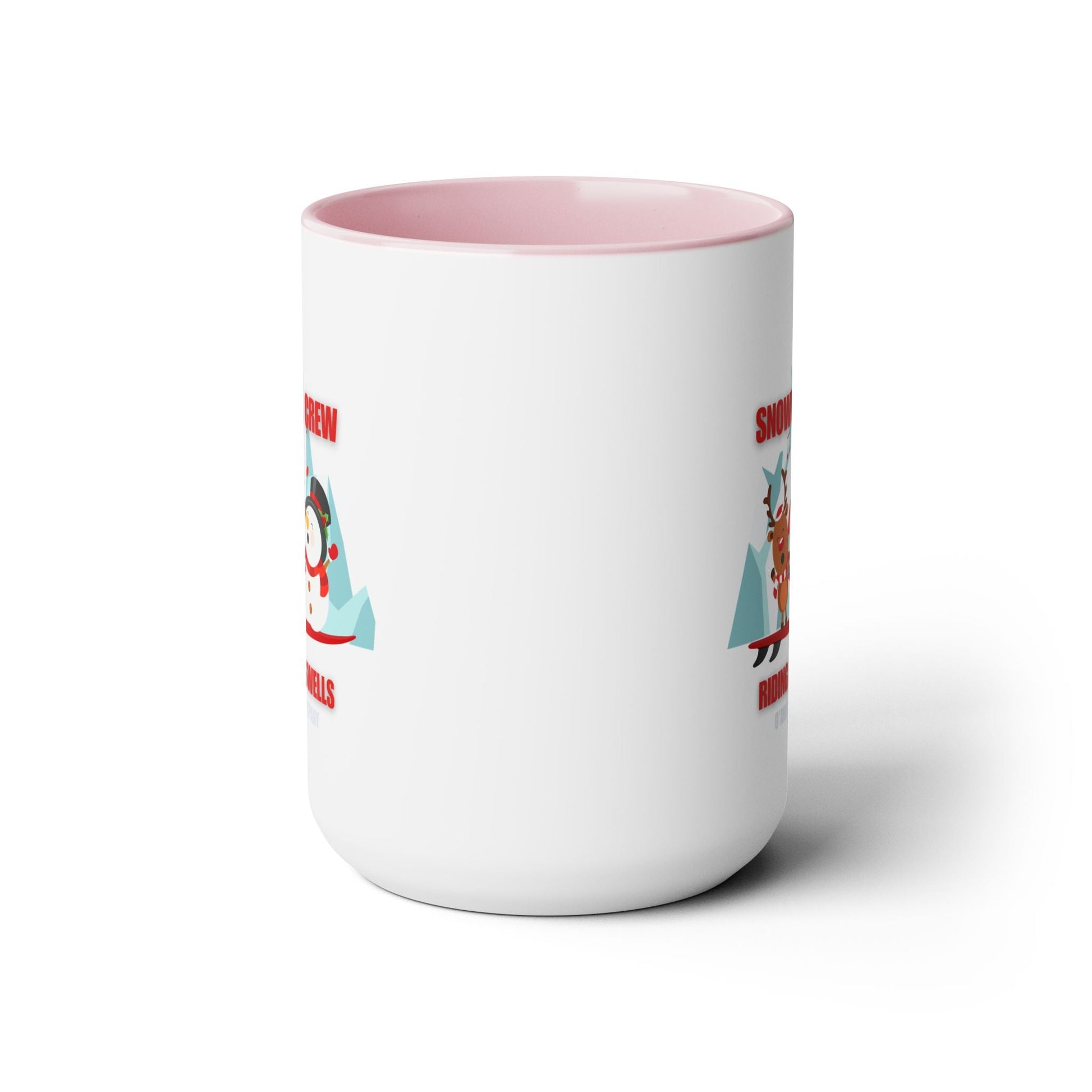 Fun Christmas Mug Featuring Snowman Crew - Two - Tone Coffee Mug - O'ahu Surf Company