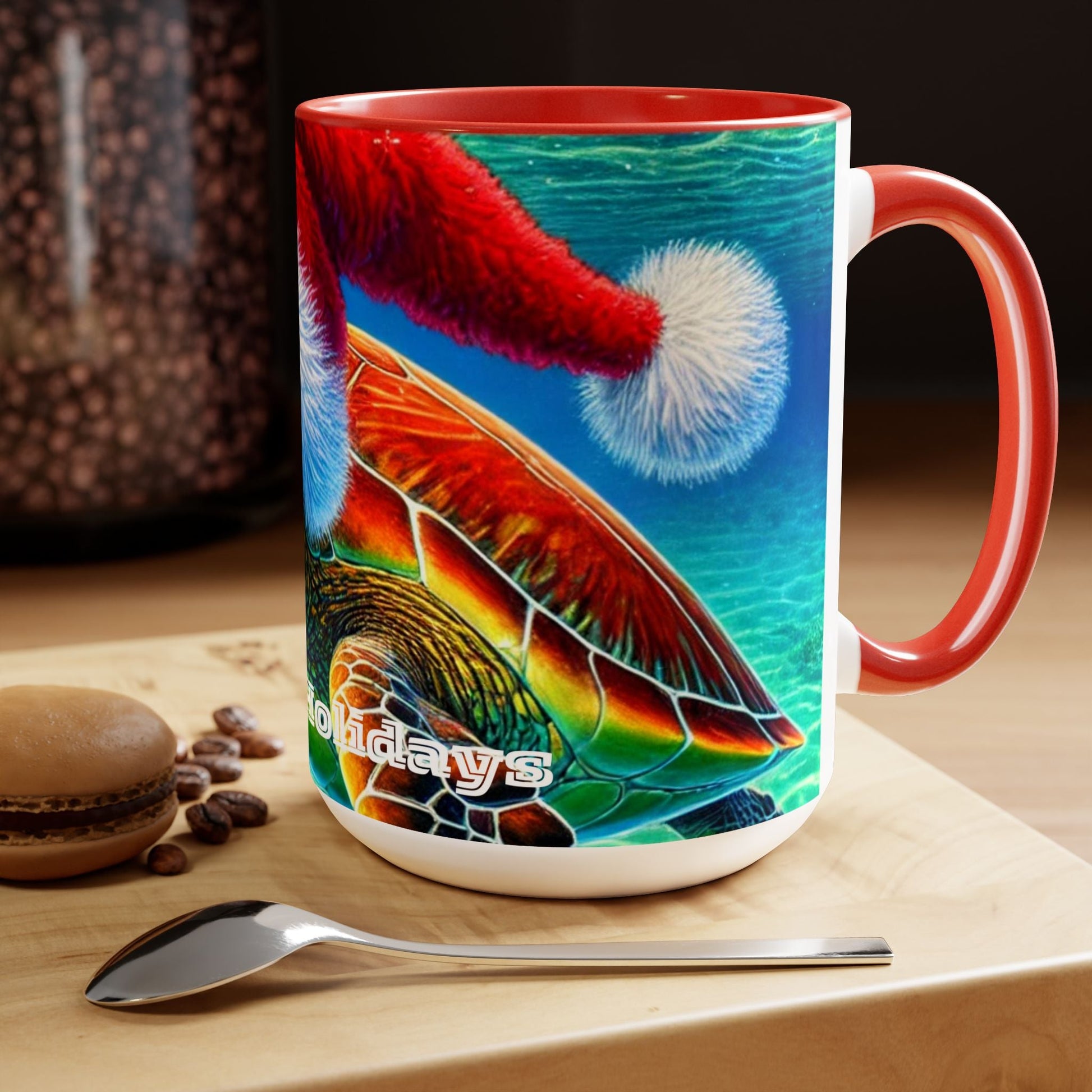 Happy Holidays Sea Turtle Christmas Coffee Mug - O'ahu Surf Company