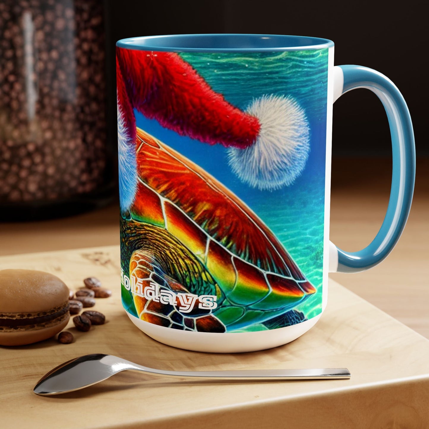 Happy Holidays Sea Turtle Christmas Coffee Mug - O'ahu Surf Company