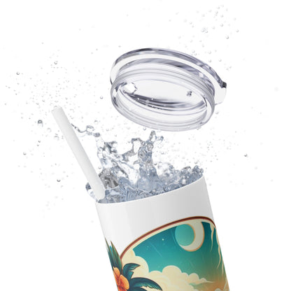 Happy Mother's Day Floral Island Skinny Tumbler with Straw 20oz - O'ahu Surf Company