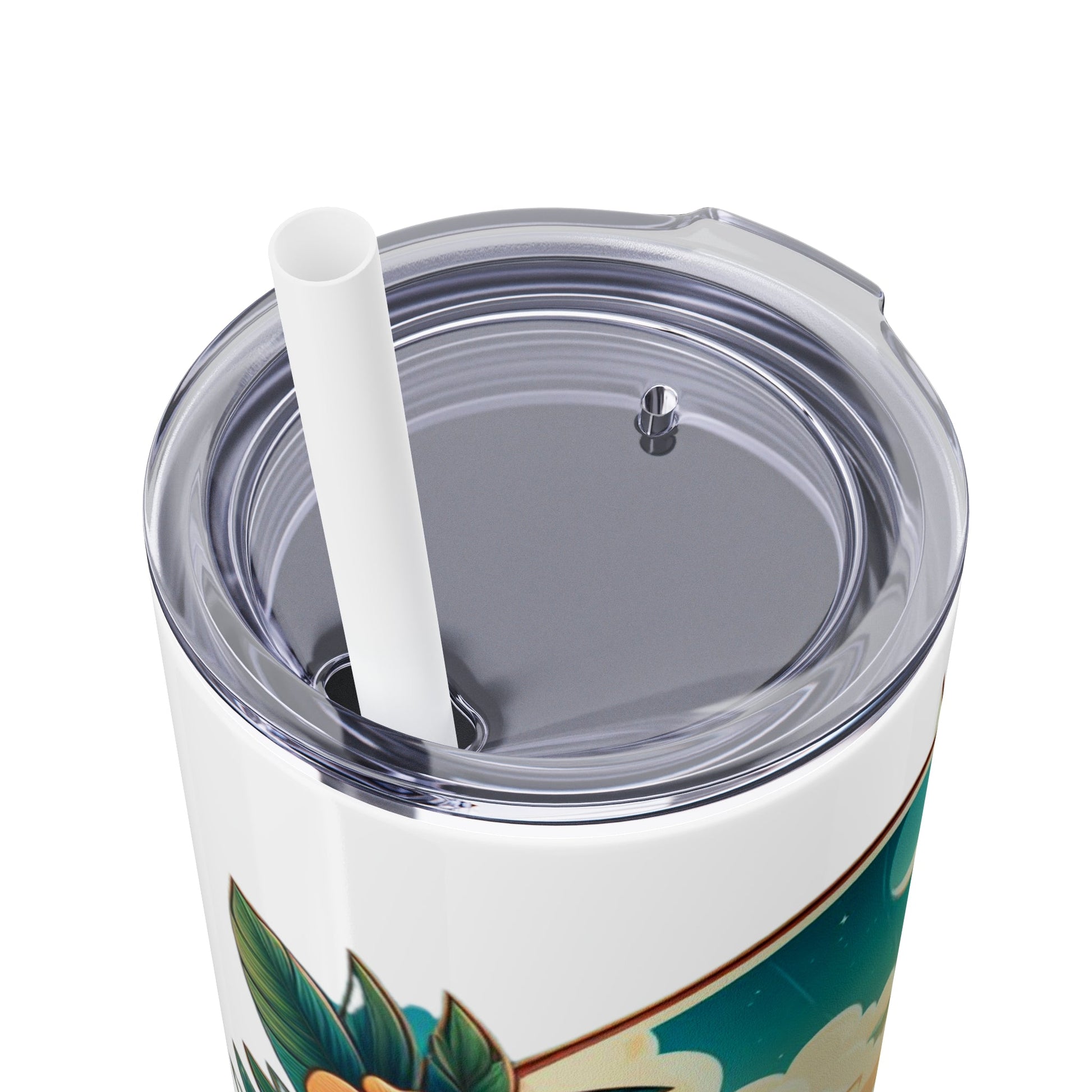 Happy Mother's Day Floral Island Skinny Tumbler with Straw 20oz - O'ahu Surf Company