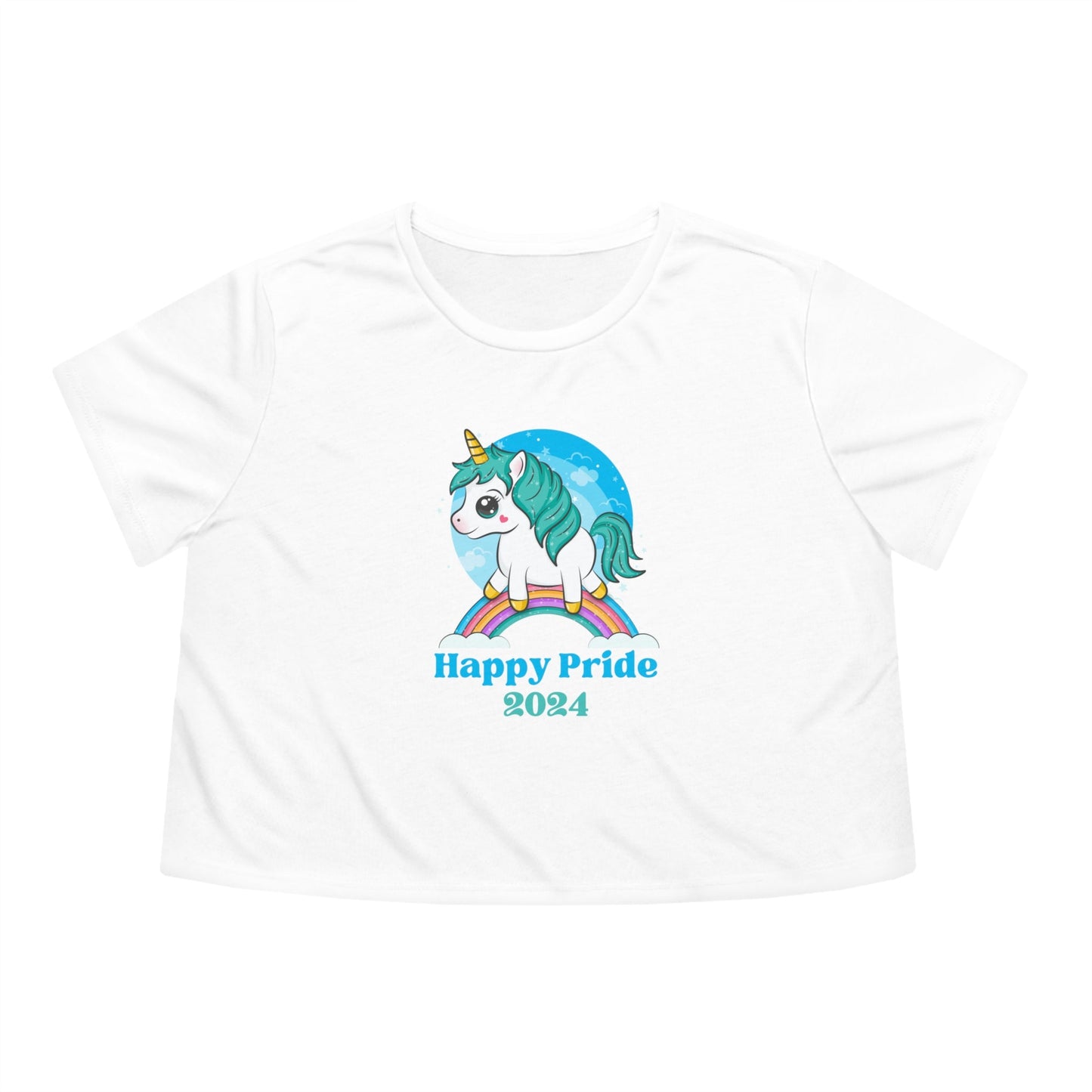 Happy Pride 2024 Flowy Cropped Tee - O'ahu Surf Company