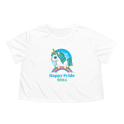 Happy Pride 2024 Flowy Cropped Tee - O'ahu Surf Company