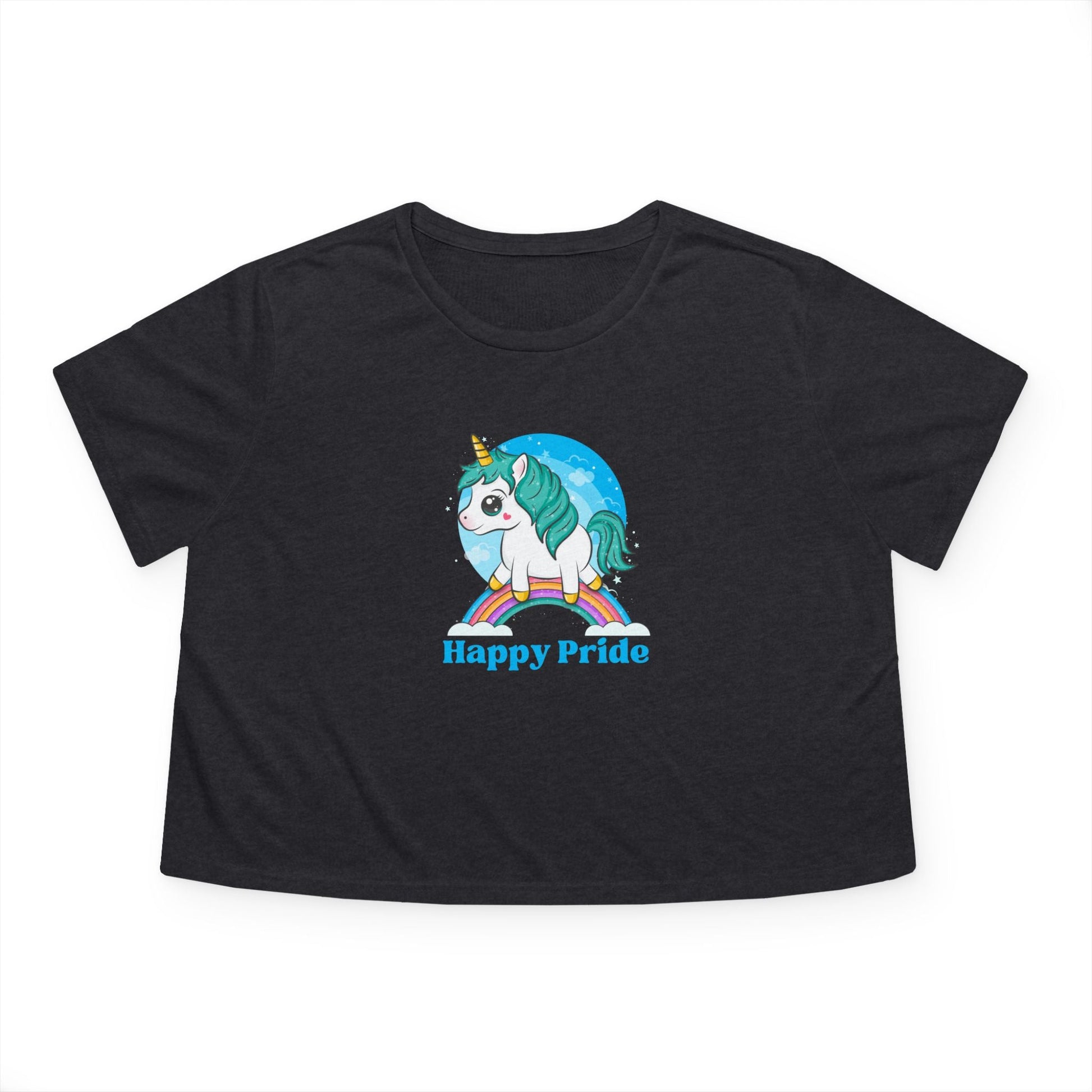 Happy Pride T-Shirt 2025 Women's Flowy Cropped Tee - O'ahu Surf Company