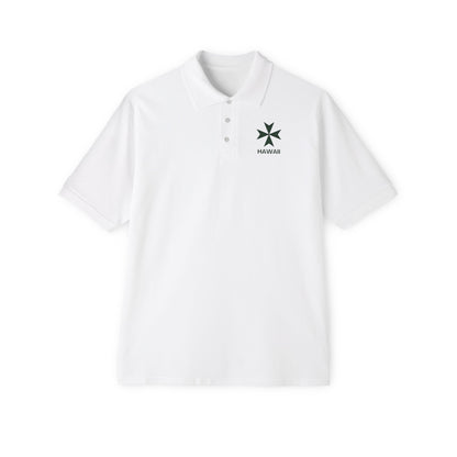 Hawaii cadre of The Military & Hospitaller Men's Cotton Polo - Green Cross - O'ahu Surf Company