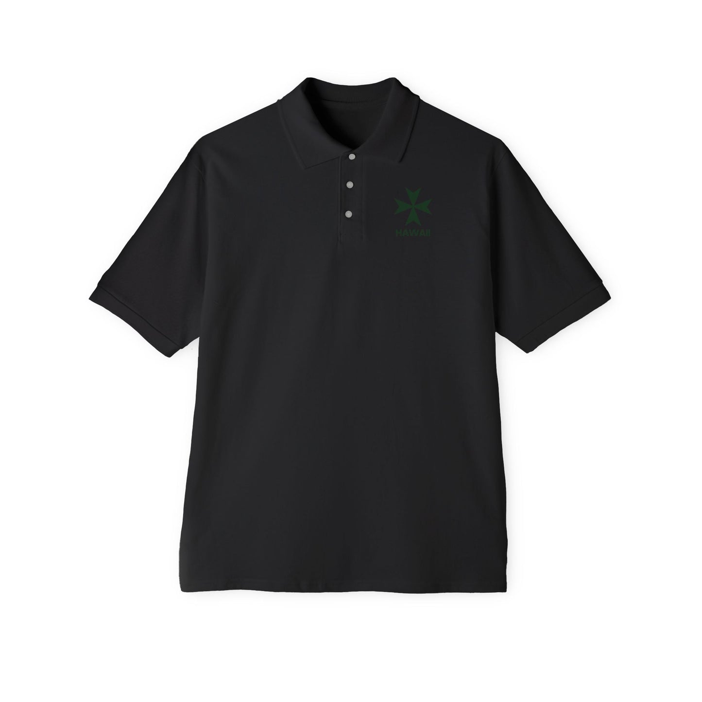 Hawaii cadre of The Military & Hospitaller Men's Cotton Polo - Green Cross - O'ahu Surf Company