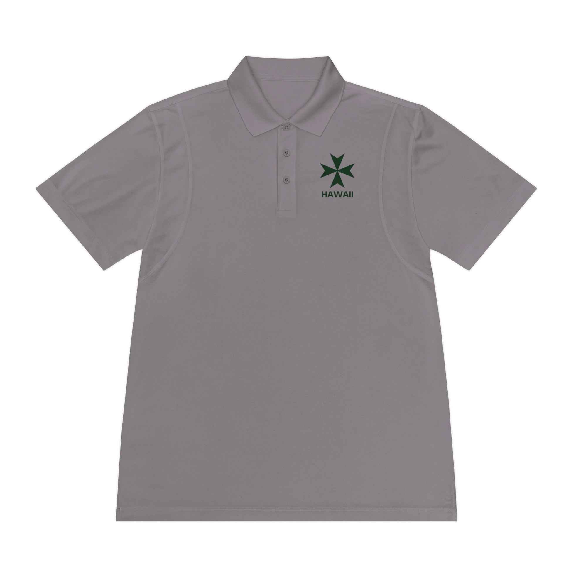 Hawaii cadre of The Military & Hospitaller Men's Sport Polo Shirt - Green Cross - O'ahu Surf Company