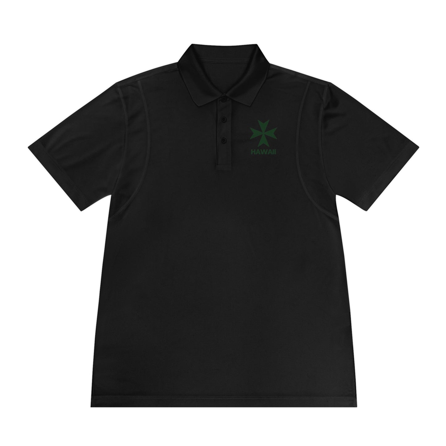 Hawaii cadre of The Military & Hospitaller Men's Sport Polo Shirt - Green Cross - O'ahu Surf Company