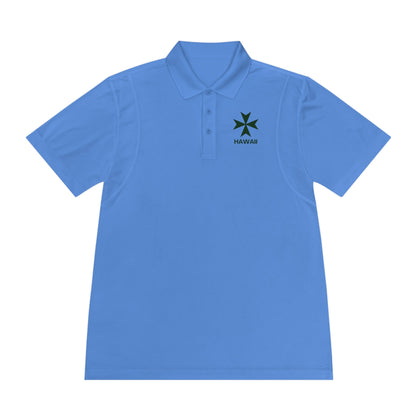 Hawaii cadre of The Military & Hospitaller Men's Sport Polo Shirt - Green Cross - O'ahu Surf Company