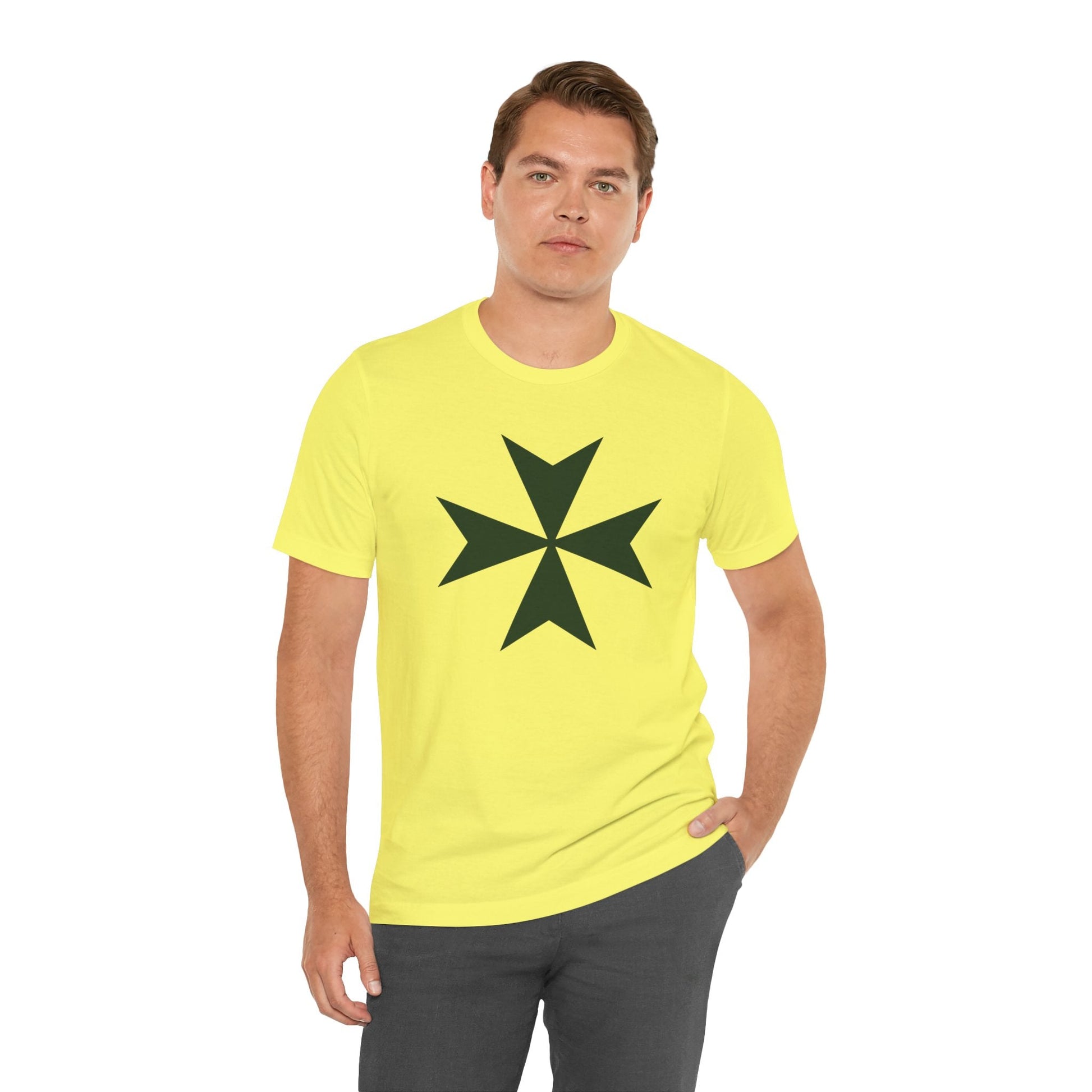 Hawaii cadre of The Military & Hospitaller T-Shirt - Large Green Cross Front and QR Back - O'ahu Surf Company