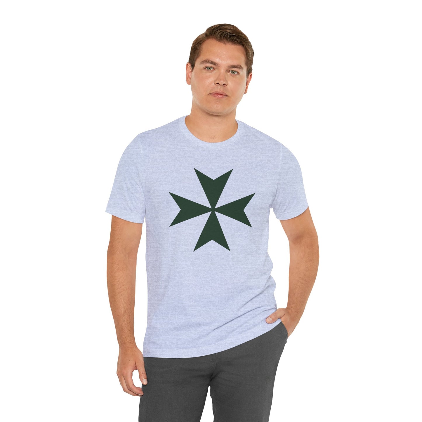 Hawaii cadre of The Military & Hospitaller T-Shirt - Large Green Cross Front and QR Back - O'ahu Surf Company