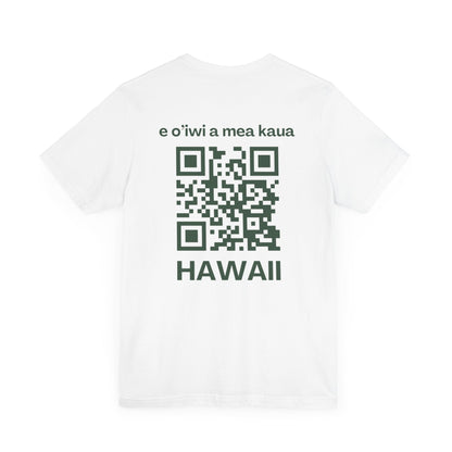 Hawaii cadre of The Military & Hospitaller T-Shirt - Small Green Cross Front and QR Back - O'ahu Surf Company